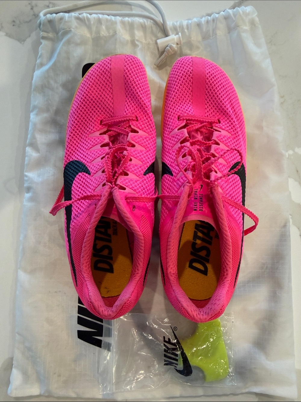 Nike Women’s Hot Pink Mesh Running Sneakers with Black Swoosh